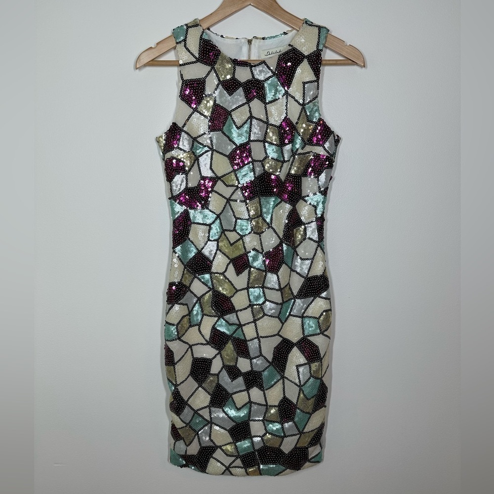 Delilah Sequin Mosaic Cocktail‎ Dress Size XS